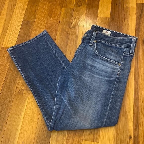AG Adriano Goldschmied Women’s Blue Straight Cropped Jeans Size 29 - Picture 1 of 8
